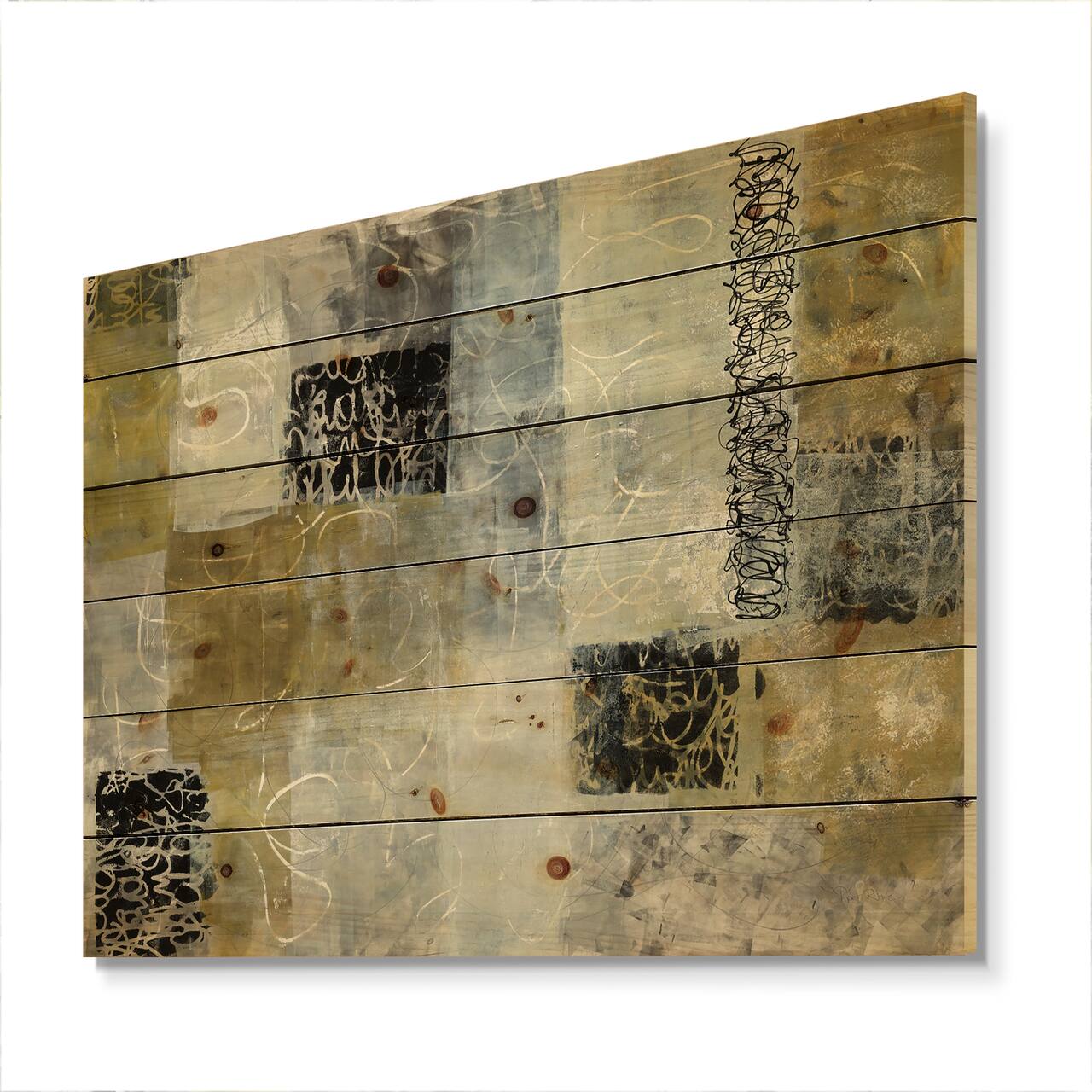 Designart - Multicolor Twin City - Glam Print on Natural Pine Wood